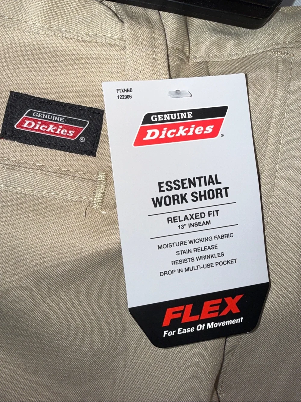 Dickies Men’s Khaki Relaxed Fit Shorts - Tan 36 waist x 13” inseam (3-Pack) new